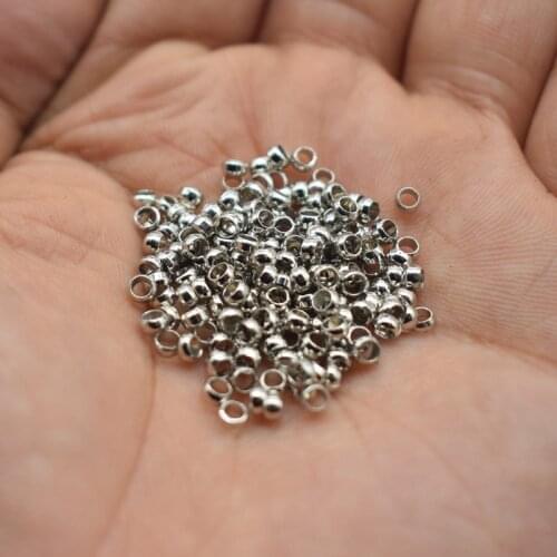 1.5-4MM 200-500pcs/lot Gold Rhodium Ball Crimp End Beads Stopper Spacer Copper Beads for Diy Jewelry Making Findings Accessories