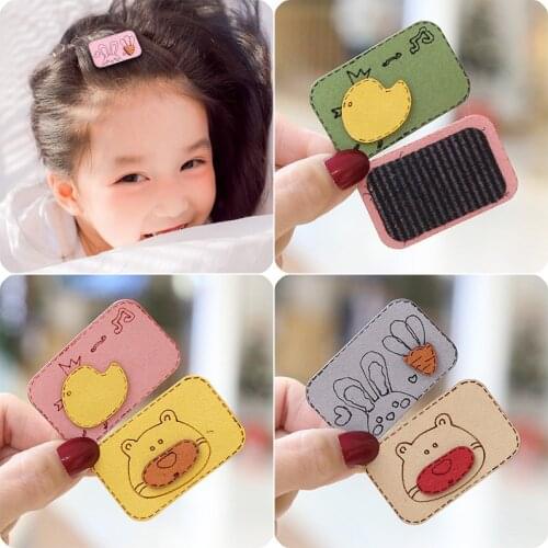 Hair Solid Color Small Stickers 1Pcs Cartoon Hair Sticker Clip Bangs Fixed No Trace Magic Post Velcro Hair State Patch