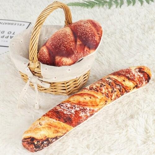 Dog Plush Toy Squeaky Bread Shape Toys Bite-Resistant Clean Puppy Kitten Chew Toy Pet Supplies