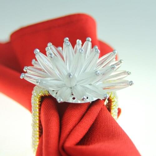 Qn200303002free shipping crystal flower napkin ring wedding wholesale napkin holder 12 pcs