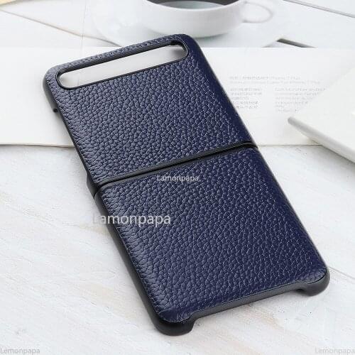 Luxury Litchi Leather Case for Samsung Galaxy Z Flip 5G Case All-inclusive Shockproof Vegan Cover Shell for Samsung Z Flip Case