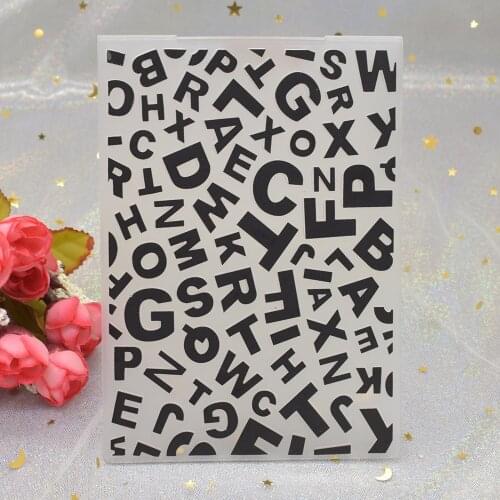 Letter Pattern 3D Embossing Folders for DIY Scrapbooking Paper Card Making Craft Plastic Embossing Template Stencil