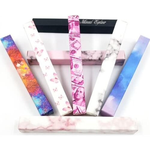 Self-adhesive Eyeliner Paper Box Private Label Packing Box Marble Butterfly Eyeliner Cases Wholesale No Logo Makeup Accessories