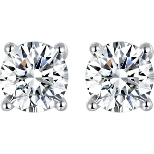 Pure 18K White Gold Moissanite Earrings 0.8ct D Color Engagement wedding earrings for woman Total 1.6ct