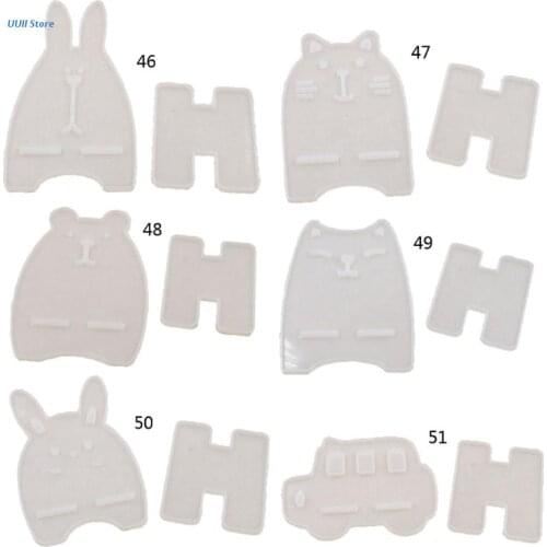 Cute Bear Car Eabbit Shape Mobile Phone Stand Silicone Resin Mold Phone Holder Epoxy Resin Phone Bracket Mold Craft Tool