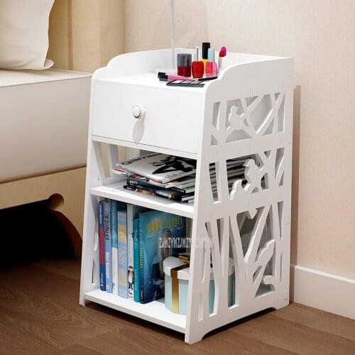 Nordic Nightstand Carve Flower Pattern Hollow Bedside Cabinet Modern Simple Narrow Shelf Living Room Bedroom Storage Cabinet