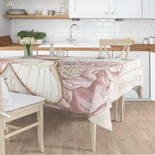 Tablecloth living room kitchen white butterfly flower patterned micro fabric cover runner pattern Free Shipping