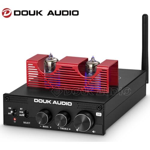 Douk Audio HiFi Bluetooth 5.0 Vacuum Tube Power Amplifier Home Stereo Receiver Digital Audio Amp APTX-LL 160W+160W