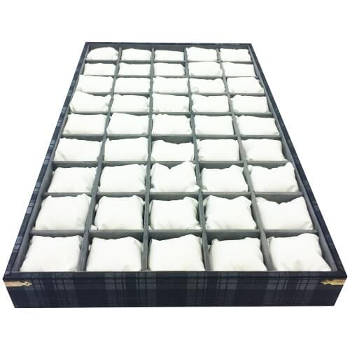 Standmarket 45 Eye Plated Gray Plaid Pattern Watch And Jewelry Table