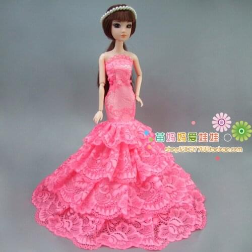 Luxury Bride Wedding Dress Elegant Princess Gown Outfit For Barbie Doll bride dress Girl Gift Hot Sell