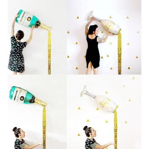 Wedding Bottle Cup Balloon Beer Gold Curtain WIth Cup Foil Balloons Birthday Party Decorations Kids Bridal Shower Wedding Party