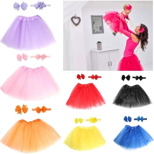 Baby Girl Tulle Tutu Skirt and Headband Hair Clip Sets Newborn Photography Props Newborn Baby Birthday Gift 13 Colors