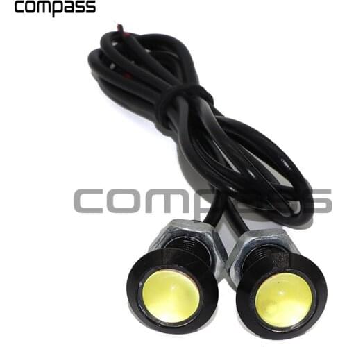 YAM 1 Pair Ultra Thin 23mm 12V Car LED DRL Daytime Running Light Eagle Eye Lamp white/blue/red/yellow/Ice blue