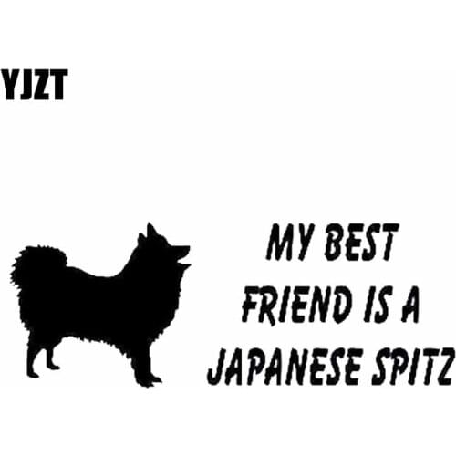 YJZT 18CM*6.7CM My Best Friend Is A Japanese Spitz Dog Vinyl Car Styling Car Sticker Black/Silver C2-3203