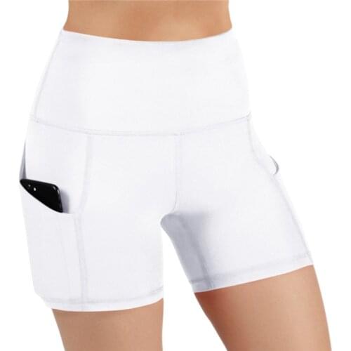 2021 New Arrival Pocket High Waist Push Up Hip Slim Tight Yoga Shorts for Women Breathable Running Boxing Fitness Trousers