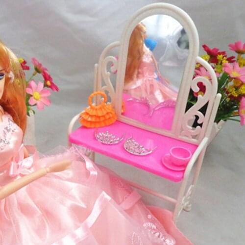 1 Set Princess Doll ashion furniture dresser girls birthday gift toilet table doll accessoriesb Baby Toys Hot Sale furniture