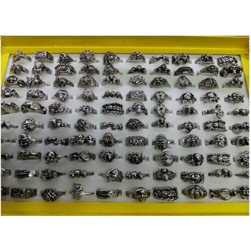 17 New arrival!Europe vintage Restoring ancient ways Skull mix design ring EU siez 16-20