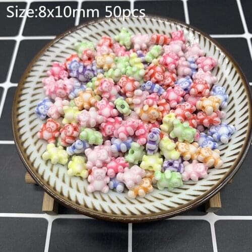 50pcs 8x10mm Acrylic Beads Earrings Necklace Accessories Beads For Jewelry Making DIY Jewelry Necklace Accessories#05