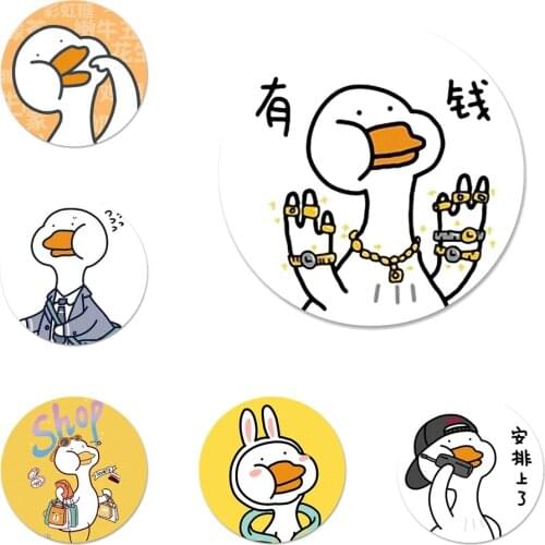 58mm Cute korean cartoon yellow duck Icons Pins Badge Decoration Brooches Metal Badges For Clothes Backpack Decoration