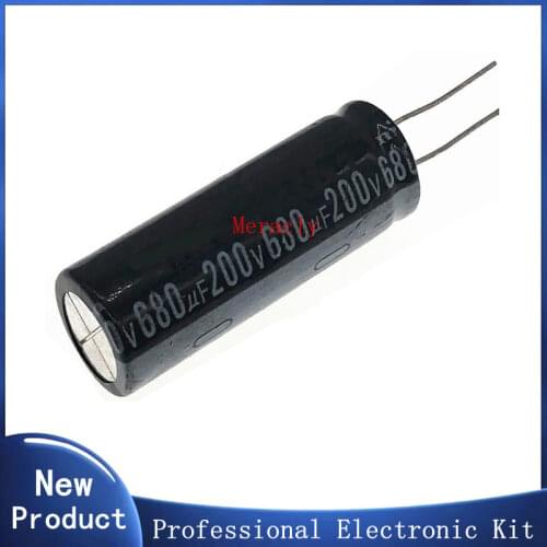 10pcs/lot 680UF 200v 680UF aluminum electrolytic capacitor size 18*50mm T18 200v 680UF 20