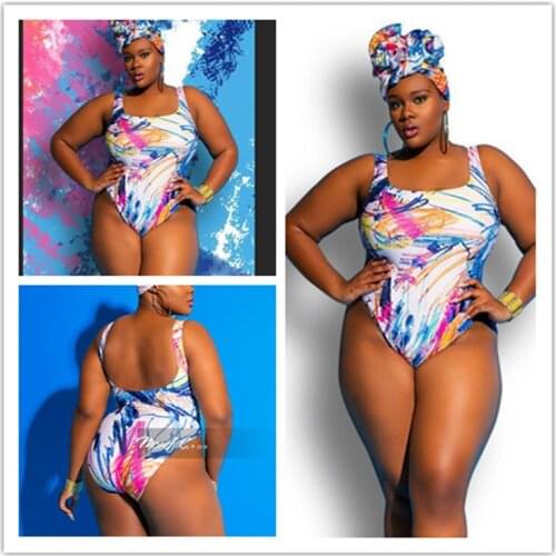 【FREE SHIPPING】2019 4XL Omega-Fertilizer Extra-large Foreign Trade Swimsuit Fat One-piece Digital Printed Plus-sized Swimsuit