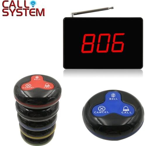 Wireless Calling System Hot Sell Battery Waterproof Buzzer Use Table Bell Restaurant Pager(5 display+45 call button)