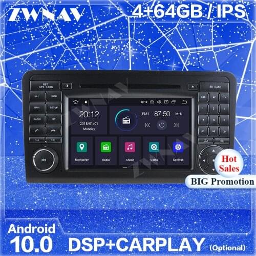 Carplay IPS Android 10 Screen For Mercedes Benz ML CLASS W164 2005-2009 2010 2011 2012 Auto Audio Radio Stereo Player Head Unit