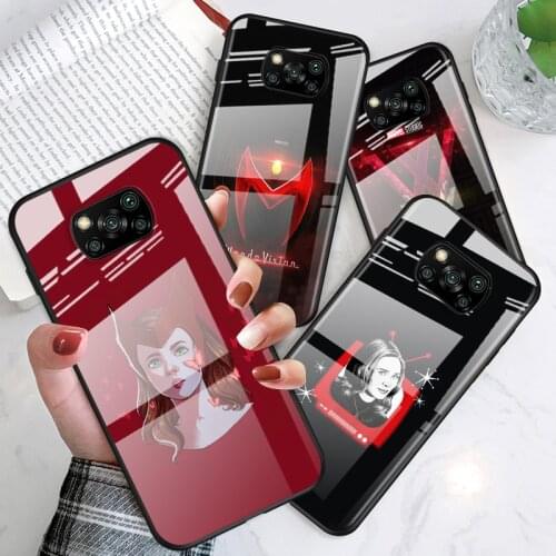 Tempered Glass Luxury Cover Scarlet Witch Cute Logo For Xiaomi POCO F3 F2 X3 NFC X2 M2 Pro Shockproof Shell Phone Case
