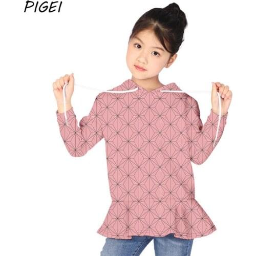 Kids Anime Cosplay Demon Slayer Hoodie Sweatshirt Kamado Tanjirou Nezuko Kimetsu No Yaiba Demon Blade Dresses Clothes Girls Boys