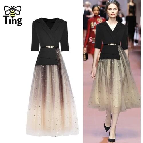 Tingfly Runway Designer 90S Vintage Elegant Gowns Ball Glitter A Line Party Dresses Goblincore Princess Dress Chic Elbise Robes