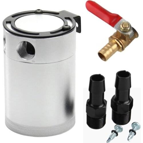 G5AD Auto Breathable Pot Two-Hole Waste Gas Oil Catch Can Engine Oil Drain Recovery Car High Double-channel Modification