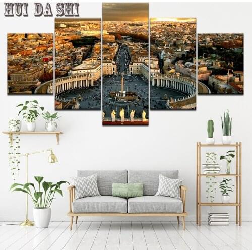 Basilica di San Pietro in Vatican canvas painting Living Room Wall posters art prints City Building Modern Home Decor Artwork