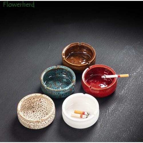 Ceramic Porcelain Ashtray Teaware Household Daily Smoking Container Ashtray Home Portable Ashtray Outdoor Ashtray Cigar Ashtray