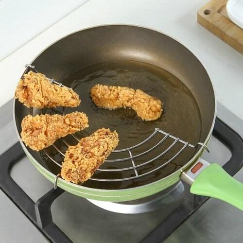 Kitchen Steam Rack Frying Oil Filter Rack Stainless Steel Semicircle Drain Oil Steamer Holder Rack Kitchen Cooking Accessories