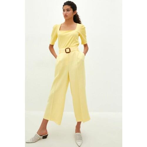 High Waist Ankle Length Linen Womens Trousers Spring / Summer Street Pants Fashion Style