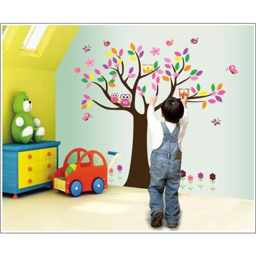 Cartoon owl Household adornment wall paper The kid favorite Lovely stickers Furnishing art Wall stickers 60x90cm