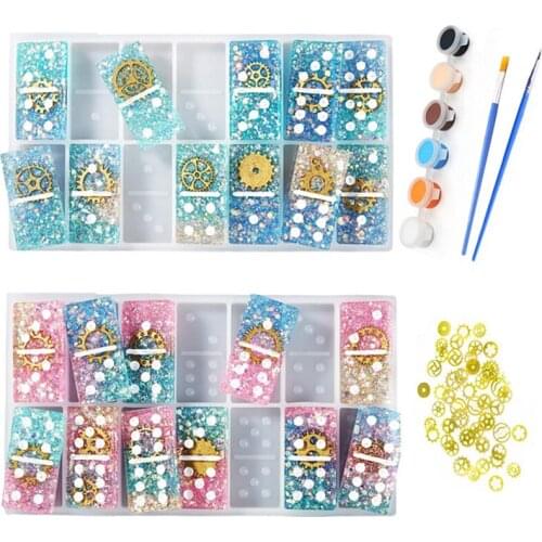 Handmade DIY Making Craft Resin Epoxy Mould Dominos Silicone Mold Set