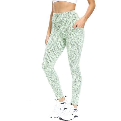 Autumn winter leggings yoga pants with pockets gym sports womens tights high elastic slim body moisture wicking fitness clothes