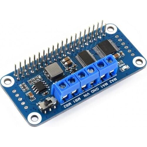 Motor Driver HAT GPIO Expansion Board Supports Raspberry Pi, Onboard PCA9685 TB6612FNG Driver