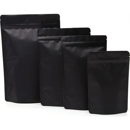 Various Sizes Matte White Black Stand Up Pouches Aluminum Foil Zip Lock Plastic Bags Festive Party Gift Package Bags 50pcs