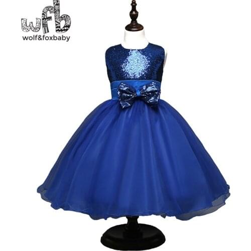 Retail 4-14 years sleeveless girl dress big bow tie sequel princess summer