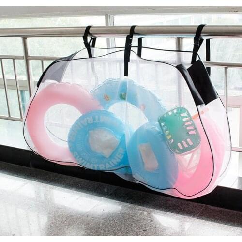 Foldable Swimming Pool Pouch Universal Easy to Store Pool Net Bag Elastic Opening Pool Hanging Net Storage Bag for Sports Balls