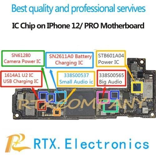 5pcs SN61280E For IPhone 8/8P/X/11/12/12Promax 12mini 12Pro U3100 Camera PMIC Camera Power Management Chip VDD Boost IC SN61280