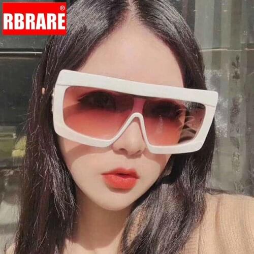 RBRARE 2021 Oversized Sunglasses Women Luxury Brand Square Mirror Sun Glasses Mens Fashion Vintage Designer Women Sunglasses