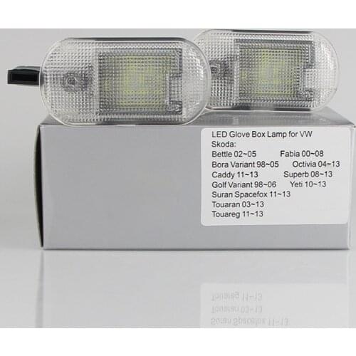 LED CanBus Glove Box Lamp Light for VW Bettle Bora Golf Variant Caddy Touran Touareg for Skoda Superb Fabia Yeti Octavia Car 12V