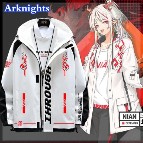 Game Arknights coat Nian cosplay Sweatshirt Outerwear Anime Cosplay Costumes Jackets and Coats Zipper Hoodies Casual Tops Suits