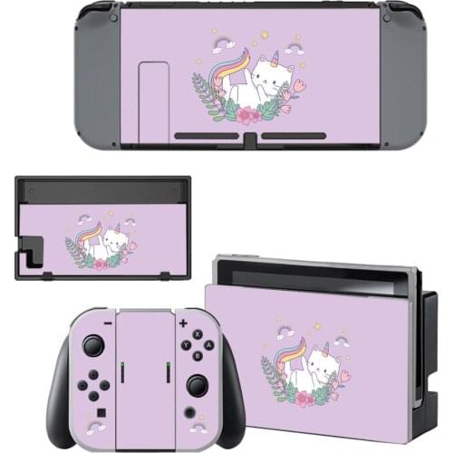 Vinyl Skin Protector Sticker Anime Cute Cat Skins for Nintendo Switch NS Console + Controller + Stand Holder Dock Sticker