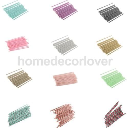 25pcs Vintage Striped Heart Party Paper Drinking Straws for Birthday Baby Shower Wedding Decoration