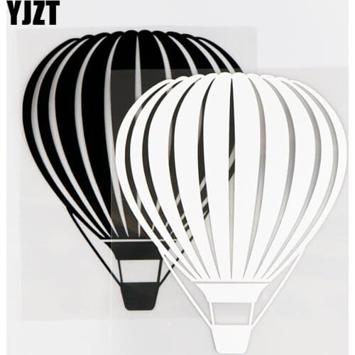 YJZT 12.5×15.1CM Nice Simple Decorative Hot Air Balloon Beautiful Vinyl Decal Car Stickers Black / Silver 10A-0399