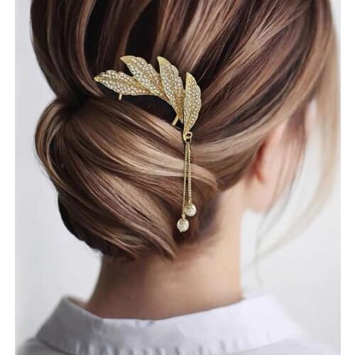 Women Hair Sticks Metal Tassel Hairpin Pearl DIY U-shaped Hairpin Bridal Tiara Hair Accessories French Hair Design Tools